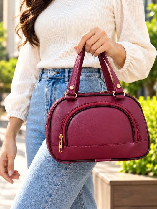 Maroon Purple Ladies Handbag for Women & Girls