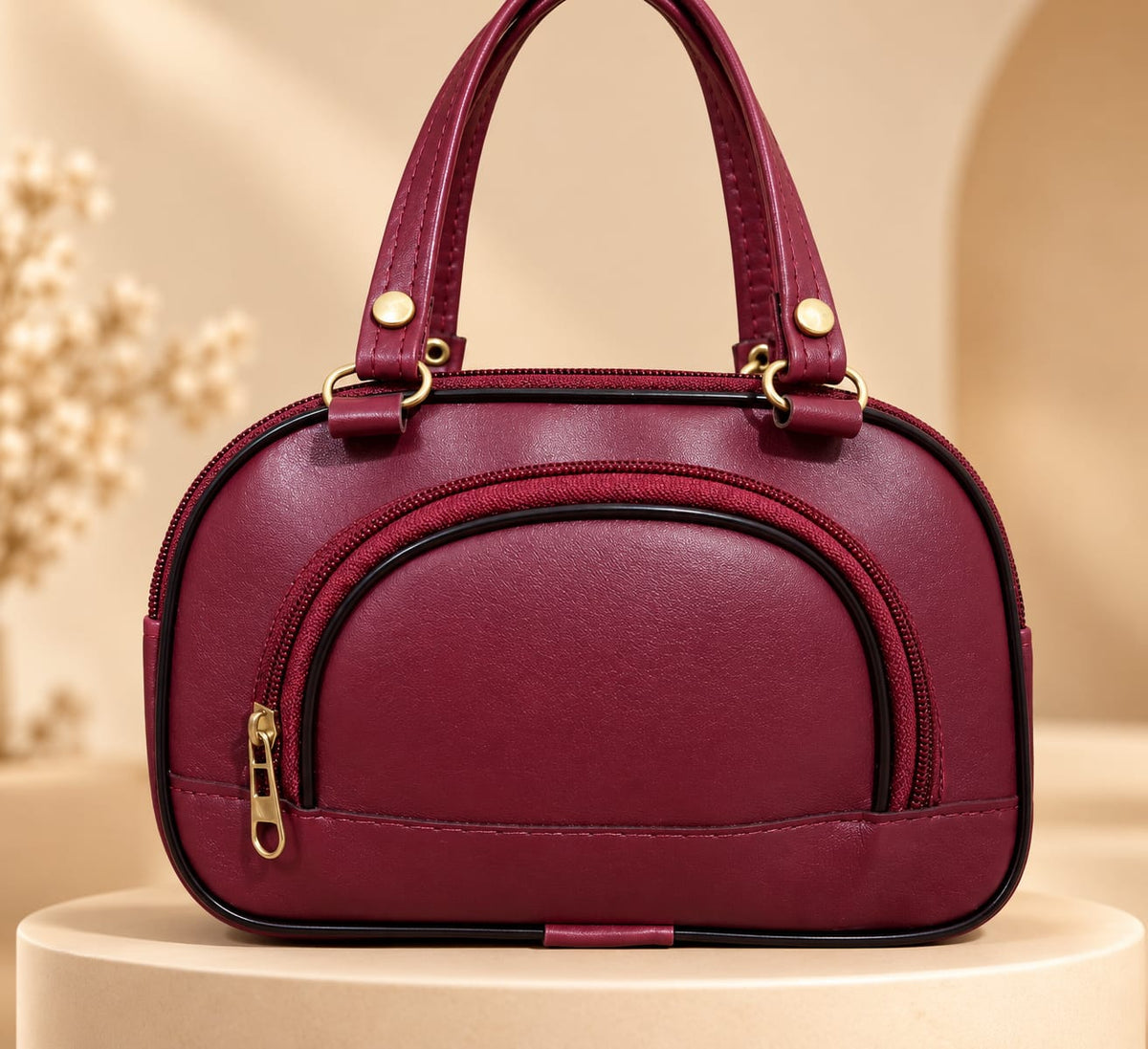 Maroon Purple Ladies Handbag for Women & Girls
