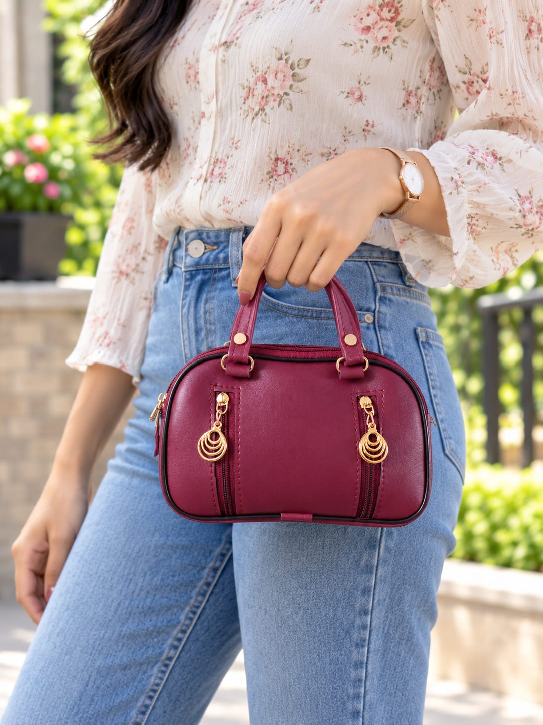 Maroon Stylish Ladies Handbag for Women & Girls