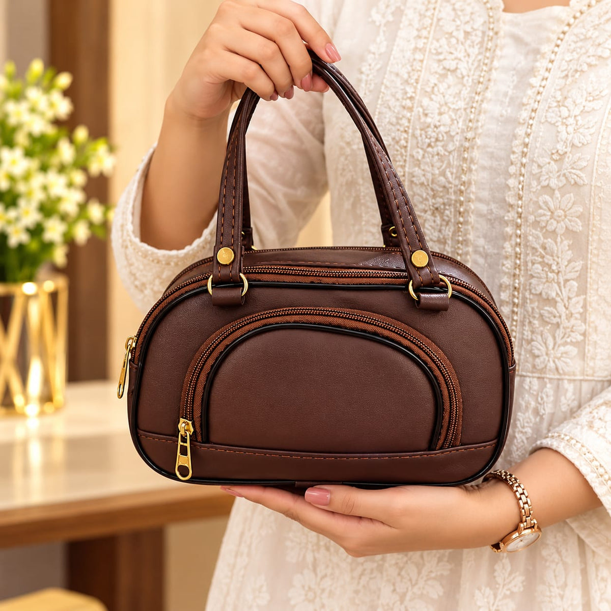 Brown Stylish Ladies Handbag for Women & Girls