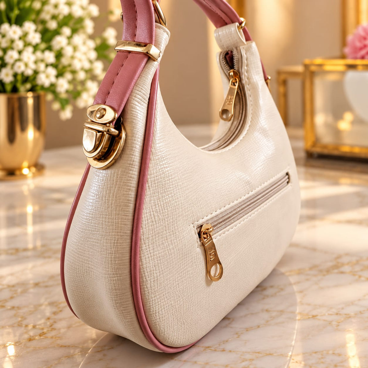Women’s Premium Beige Sling Bag with Adjustable Shoulder Strap